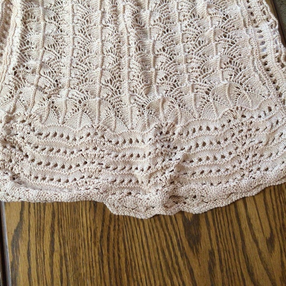 Miss Me Pointelle Crochet Cowl Neck Sweater Tank in Ecru sz small EUC - Picture 3 of 9